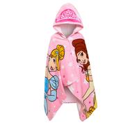 (One Size) Disney Princess Hooded Towel Girls Poncho Beachtowel Bath Towel Swimming Wrap
