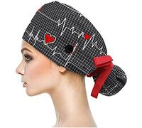 One Size Fit All, Adjustable Hat Working Head Cover Cap, Long Hair Style Scrub Cap Cotton Breathable Hat - 100% Cotton - Women & Men (A)