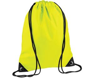 (One Size, Fluoresent Yellow) Bagbase Premium Gymsac Water Resistant Bag (11 Litres)