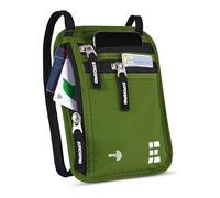 Zero Grid Travel Neck Wallet with RFID Blocking, Travel Neck Pouch Passport Holder for Women and Men Keep Valuables Safe for Secure Travels, Forest, ONE_Size