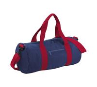 (One Size, French Navy/Classic Red) Bagbase Plain Varsity Barrel / Duffle Bag (20 Litres)