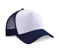(One Size, French Navy / White) - Beechfield Half Mesh Trucker Baseball Cap