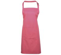 Premier Women's Colours Bip Apron With Pocket Workwear Pack of 2 in Fuchsia Premier Fuchsia