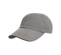 (One Size, Grey/Black) Result Headwear Heavy Brushed Cotton Sandwich Peak Baseball Cap