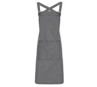 (One Size, Grey Denim) Premier Barista Polycotton Cross Back Full Apron