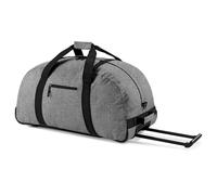 (One Size, Grey Marl) BagBase Classic Wheelie Holdall / Duffle Travel Bag