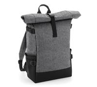 Bagbase Men's Block Roll-Top Backpack in Light Grey Bagbase Light Grey