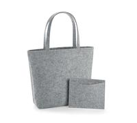(One Size, Grey Melange) Bagbase Felt Shopper Bag
