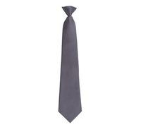 Premier Men's Fashion "Colours" Work Clip On Tie in Grey Premier Grey One Size