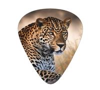 One Size Guitar Picks Bulk 3 Different Thickness Personalized Guitar Plectrums With Storage Box African Animal Leopard Guitar Accessories For Bass Electric Guitar Acoustic Guitar Lovers