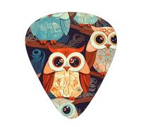 One Size Guitar Picks Bulk 3 Different Thickness Personalized Guitar Plectrums With Storage Box Anime Owl Guitar Accessories For Bass Electric Guitar Acoustic Guitar Lovers