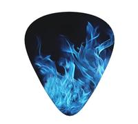 One Size Guitar Picks Bulk 3 Different Thickness Personalized Guitar Plectrums With Storage Box Blue Flame Guitar Accessories For Bass Electric Guitar Acoustic Guitar Lovers