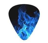 One Size Guitar Picks Bulk 3 Different Thickness Personalized Guitar Plectrums With Storage Box Blue Flame Guitar Accessories For Bass Electric Guitar Acoustic Guitar Lovers