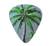 One Size Guitar Picks Bulk 3 Different Thickness Personalized Guitar Plectrums With Storage Box Coconut Tree Guitar Accessories For Bass Electric Guitar Acoustic Guitar Lovers