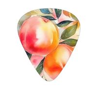 One Size Guitar Picks Bulk 3 Different Thickness Personalized Guitar Plectrums With Storage Box Colorful Peach Watercolor Design Guitar Accessories For Bass Electric Guitar Acoustic Guitar Lovers