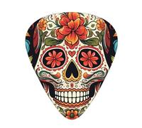 One Size Guitar Picks Bulk 3 Different Thickness Personalized Guitar Plectrums With Storage Box Colorful Sugar Skull Guitar Accessories For Bass Electric Guitar Acoustic Guitar Lovers