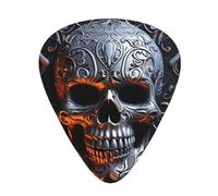 One Size Guitar Picks Bulk 3 Different Thickness Personalized Guitar Plectrums With Storage Box Cool Skull Graphics Guitar Accessories For Bass Electric Guitar Acoustic Guitar Lovers