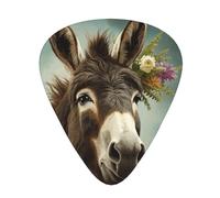 One Size Guitar Picks Bulk 3 Different Thickness Personalized Guitar Plectrums With Storage Box Donkey Animals Guitar Accessories For Bass Electric Guitar Acoustic Guitar Lovers