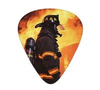 One Size Guitar Picks Bulk 3 Different Thickness Personalized Guitar Plectrums With Storage Box Firefighter Fireman Flame Guitar Accessories For Bass Electric Guitar Acoustic Guitar Lovers