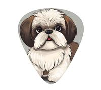 One Size Guitar Picks Bulk 3 Different Thickness Personalized Guitar Plectrums With Storage Box Shih Tzu Dog Guitar Accessories For Bass Electric Guitar Acoustic Guitar Lovers