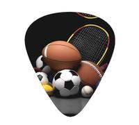 One Size Guitar Picks Bulk 3 Different Thickness Personalized Guitar Plectrums With Storage Box Sports Themed Guitar Accessories For Bass Electric Guitar Acoustic Guitar Lovers