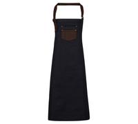 (One Size, Indigo Denim/Brown Denim) Premier Division Bibbed Apron