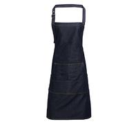 (One Size, Indigo Denim) Premier Jeans Stitch Bib Apron (Pack of 2)