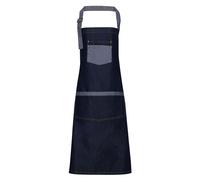 Premier Unisex Domain Contrast Denim Bib Apron