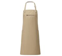 (One Size, Khaki/Brown) Premier Unisex Adult Barley Sustainable Contrast Stitching Full Apron