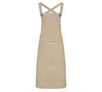 (One Size, Khaki) Premier Cross Back Barista Bib Apron