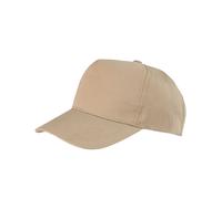 (One Size, Khaki) Result Headwear Boston 5 Panel Polycotton Baseball Cap