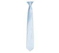 Premier Men's Colours Satin Clip Tie in Light Blue Premier Light Blue One Size