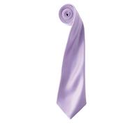(One Size, Lilac) Premier Mens Plain Satin Tie (Narrow Blade)