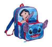 (One Size) Lilo And Stitch Backpack With Lunch Bag Disney Matching School Nursery Bag Set