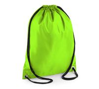 Bagbase Men's Budget Water Resistant Sports Gymsac Drawstring Bag (11 Litres) Pack of 2 in Lime Bagbase Lime