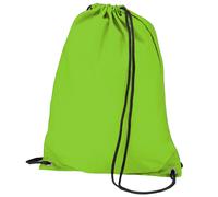 (One Size, Lime Green) BagBase Budget Water Resistant Sports Gymsac Drawstring Bag (11L) (Pack of 2)