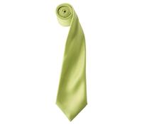 (One Size, Lime) Premier Mens Plain Satin Tie (Narrow Blade)