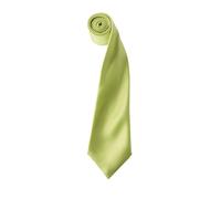 (One Size, Lime) Premier Mens Plain Satin Tie (Narrow Blade) (Pack of 2)