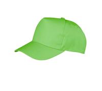 (One Size, Lime) Result Unisex Core Boston 5 Panel Printers Baseball Cap (Pack of 2)