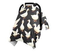 One Size Minky Car Seat Canopy Creates Private Rest Space for Baby | Minky Dot Reverse Side Baby Car Seat Canopy Nursing Privacy Use White gooses Duck Black Illustration