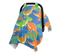 One Size Minky Car Seat Canopy Creates Private Rest Space for Baby | Minky Dot Reverse Side Baby Car Seat Canopy Baby Car Seat Usage Multicolor Dinosaurs