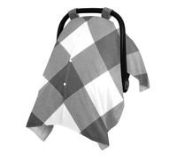 One Size Minky Car Seat Canopy Creates Private Rest Space for Baby | Skin Friendly Baby Car Seat Canopy Nursing Privacy Use Black & White Checkered