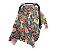 One Size Minky Car Seat Canopy Creates Private Rest Space for Baby | Skin Friendly Infant Car Seat Cover Outdoor Walking Trip Colorful Shroom