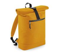 (One Size, Mustard Yellow) Bagbase Rolled Top Recycled Backpack
