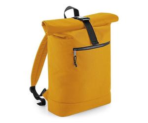 (One Size, Mustard Yellow) Bagbase Rolled Top Recycled Backpack