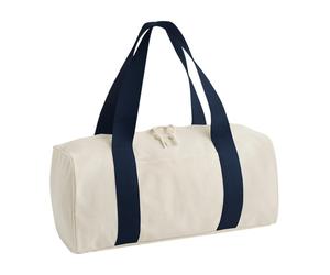 (One Size, Natural/Navy) Bagbase Edit Canvas Duffle Bag