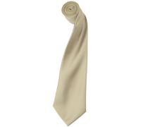(One Size, Natural) Premier Mens Plain Satin Tie (Narrow Blade) (Pack of 2)