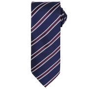 (One Size, Navy/Aubergine) Premier Mens Stripe Waffle Tie