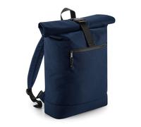 (One Size, Navy) Bagbase Rolled Top Recycled Backpack