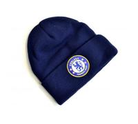 (One Size, Navy Blue) Chelsea FC Knitted Crest Turn Up Hat